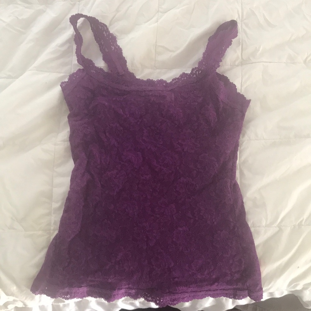 Purple hanky pansy lace camisole small